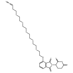 Pomalidomide-peg5-C2-azide Structure