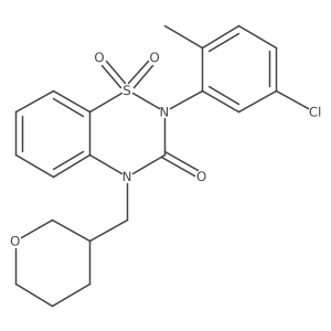 2-(5-Chloro-2-methylphenyl)-4-(oxan-3-ylmethyl)-1,1-dioxo-1lambda6,2,4-benzothiadiazin-3-one结构式
