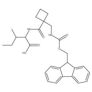 (2S)-2-({1-[({[(9H-fluoren-9-yl)methoxy]carbonyl}amino)methyl]cyclobutyl}formamido)-3-methylpentanoic acid Structure