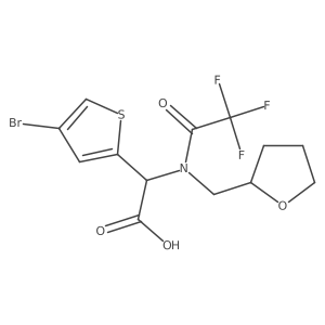 2-(4-bromothiophen-2-yl)-2-{2,2,2-trifluoro-N-[(oxolan-2-yl)methyl]acetamido}acetic acid结构式