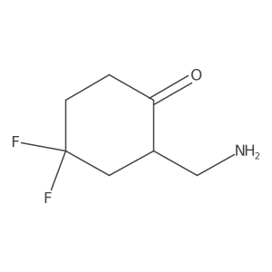 2-(Aminomethyl)-4,4-difluorocyclohexan-1-one结构式