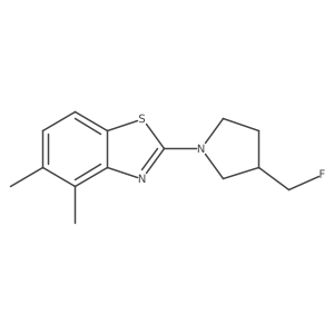 2-[3-(Fluoromethyl)pyrrolidin-1-yl]-4,5-dimethyl-1,3-benzothiazole Structure