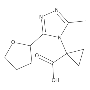 1-[3-methyl-5-(oxolan-2-yl)-4H-1,2,4-triazol-4-yl]cyclopropane-1-carboxylic acid Structure