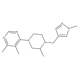 4,5-dimethyl-6-{3-methyl-4-[(1-methyl-1H-pyrazol-4-yl)methyl]piperazin-1-yl}pyrimidine Structure