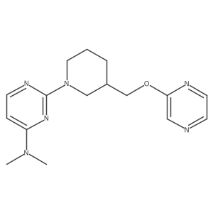 N,N-dimethyl-2-{3-[(pyrazin-2-yloxy)methyl]piperidin-1-yl}pyrimidin-4-amine结构式