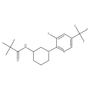 N-{1-[3-fluoro-5-(trifluoromethyl)pyridin-2-yl]piperidin-3-yl}-2,2-dimethylpropanamide结构式