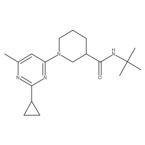 N-tert-butyl-1-(2-cyclopropyl-6-methylpyrimidin-4-yl)piperidine-3-carboxamide Structure