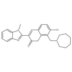 8-(azepan-1-ylmethyl)-7-hydroxy-3-(1-methyl-1H-benzimidazol-2-yl)-2H-chromen-2-one结构式