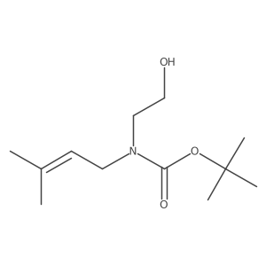 tert-Butyl (2-hydroxyethyl)(3-methylbut-2-en-1-yl)carbamate结构式