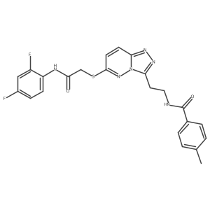 N-(2-(6-((2-((2,4-difluorophenyl)amino)-2-oxoethyl)thio)-[1,2,4]triazolo[4,3-b]pyridazin-3-yl)ethyl)-4-methylbenzamide结构式