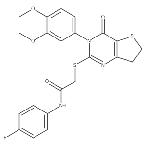 2-((3-(3,4-dimethoxyphenyl)-4-oxo-3,4,6,7-tetrahydrothieno[3,2-d]pyrimidin-2-yl)thio)-N-(4-fluorophenyl)acetamide结构式