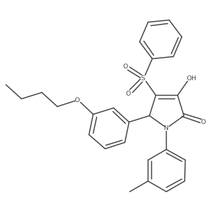 4-(benzenesulfonyl)-5-(3-butoxyphenyl)-3-hydroxy-1-(3-methylphenyl)-2,5-dihydro-1H-pyrrol-2-one Structure