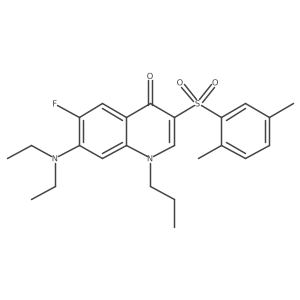7-(diethylamino)-3-((2,5-dimethylphenyl)sulfonyl)-6-fluoro-1-propylquinolin-4(1H)-one Structure