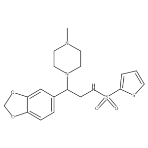 N-(2-(benzo[d][1,3]dioxol-5-yl)-2-(4-methylpiperazin-1-yl)ethyl)thiophene-2-sulfonamide Structure