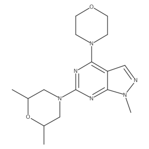 2,6-dimethyl-4-(1-methyl-4-morpholino-1H-pyrazolo[3,4-d]pyrimidin-6-yl)morpholine结构式