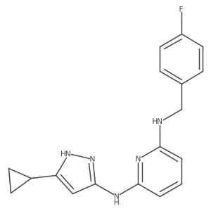 N-(5-Cyclopropyl-1H-pyrazol-3-yl)-N'-(4-fluorobenzyl)pyridine-2,6-diamine Structure