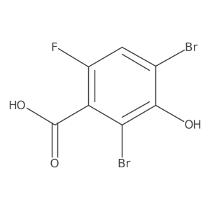 2,4-Dibromo-6-fluoro-3-hydroxybenzoic acid结构式