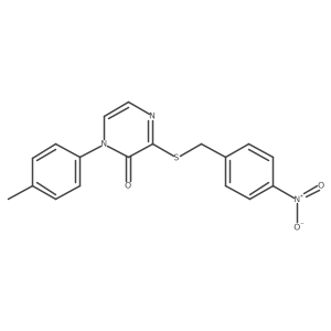 3-((4-nitrobenzyl)thio)-1-(p-tolyl)pyrazin-2(1H)-one Structure