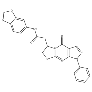 N-(2H-1,3-benzodioxol-5-yl)-2-{2-oxo-6-phenyl-10-thia-1,5,6,8-tetraazatricyclo[7.3.0.0^{3,7}]dodeca-3(7),4,8-trien-12-yl}acetamide Structure
