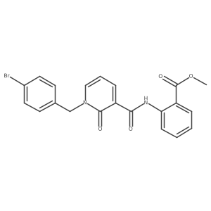 Methyl 2-(1-(4-bromobenzyl)-2-oxo-1,2-dihydropyridine-3-carboxamido)benzoate结构式