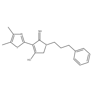 5-amino-4-(4,5-dimethyl-1,3-thiazol-2-yl)-1-(3-phenylpropyl)-1,2-dihydro-3H-pyrrol-3-one结构式