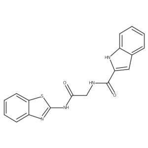 N~2~-[2-(1,3-benzothiazol-2-ylamino)-2-oxoethyl]-1H-indole-2-carboxamide结构式