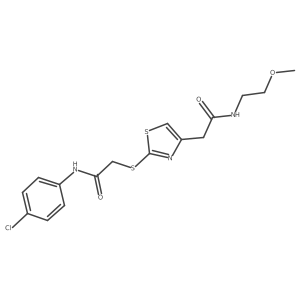 N-(4-chlorophenyl)-2-((4-(2-((2-methoxyethyl)amino)-2-oxoethyl)thiazol-2-yl)thio)acetamide Structure