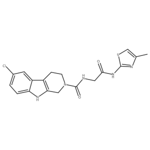 6-chloro-N-(2-{[(2Z)-4-methyl-1,3-thiazol-2(3H)-ylidene]amino}-2-oxoethyl)-1,3,4,9-tetrahydro-2H-beta-carboline-2-carboxamide结构式
