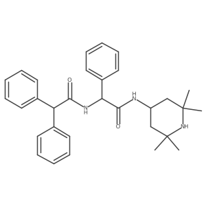 (2R)-2-[(diphenylacetyl)amino]-2-phenyl-N-(2,2,6,6-tetramethylpiperidin-4-yl)ethanamide Structure