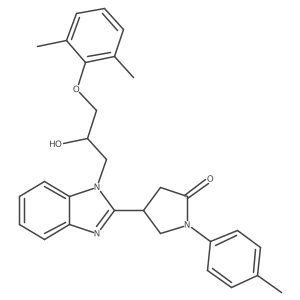 4-{1-[3-(2,6-dimethylphenoxy)-2-hydroxypropyl]-1H-benzimidazol-2-yl}-1-(4-methylphenyl)pyrrolidin-2-one Structure