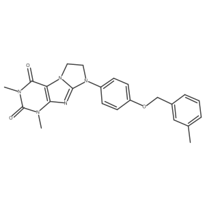 1,3-Dimethyl-8-{4-[(3-methylphenyl)methoxy]phenyl}-1,3,5-trihydroimidazolidino [1,2-h]purine-2,4-dione结构式