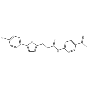 N-(4-acetylphenyl)-2-{[5-(4-chlorophenyl)-1,3-oxazol-2-yl]sulfanyl}acetamide结构式