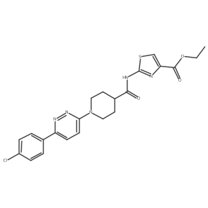 CCOC(=O)c1csc(NC(=O)C2CCN(c3ccc(-c4ccc(Cl)cc4)nn3)CC2)n1结构式