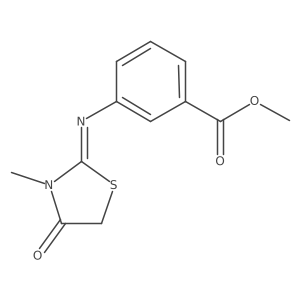 3-[3-Methyl-4-oxo-thiazolidin-(2Z)-ylideneamino]-benzoic acid methyl ester Structure