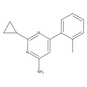 2-Cyclopropyl-6-(2-methylphenyl)pyrimidin-4-amine结构式