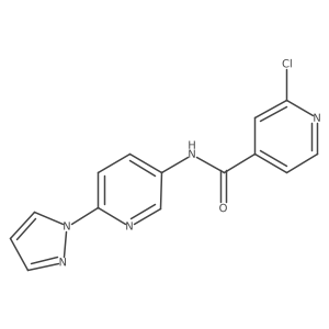 2-chloro-N-[6-(1H-pyrazol-1-yl)pyridin-3-yl]pyridine-4-carboxamide Structure