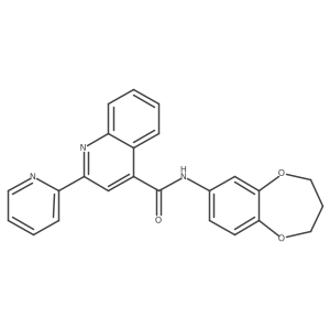 N-(3,4-dihydro-2H-1,5-benzodioxepin-7-yl)-2-(pyridin-2-yl)quinoline-4-carboxamide结构式