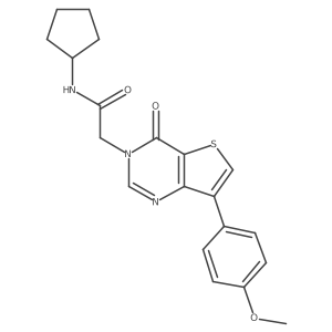 N-cyclopentyl-2-[7-(4-methoxyphenyl)-4-oxothieno[3,2-d]pyrimidin-3(4H)-yl]acetamide结构式