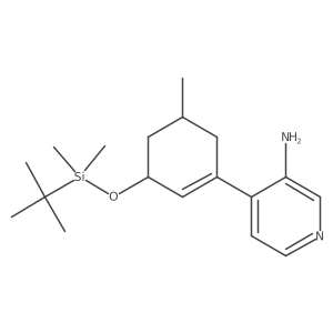 rel-4-((3S,5S)-3-((tert-Butyldimethylsilyl)oxy)-5-methylcyclohex-1-en-1-yl)pyridin-3-amine Structure