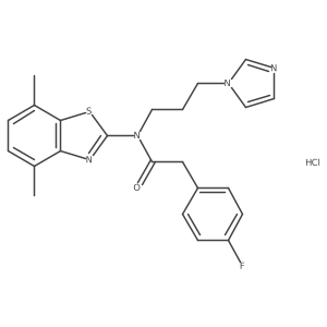 N-(3-(1H-imidazol-1-yl)propyl)-N-(4,7-dimethylbenzo[d]thiazol-2-yl)-2-(4-fluorophenyl)acetamide hydrochloride Structure