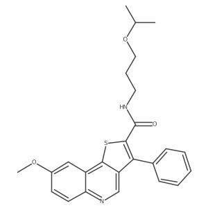 8-methoxy-3-phenyl-N-[3-(propan-2-yloxy)propyl]thieno[3,2-c]quinoline-2-carboxamide结构式