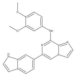 N-(3,4-dimethoxyphenyl)-6-(1H-indol-6-yl)imidazo[1,2-a]pyrazin-8-amine结构式
