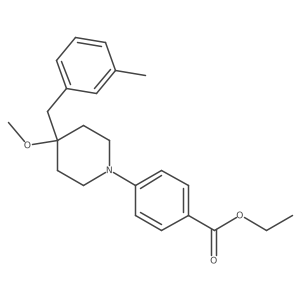Ethyl 4-[4-methoxy-4-[(3-methylphenyl)methyl]piperidin-1-yl]benzoate结构式