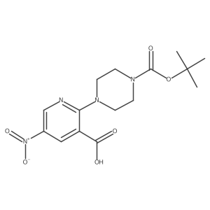 2-[4-(tert-Butoxycarbonyl)piperazino]-5-nitronicotinic acid Structure