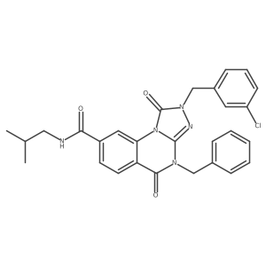 4-benzyl-2-(3-chlorobenzyl)-N-isobutyl-1,5-dioxo-1,2,4,5-tetrahydro-[1,2,4]triazolo[4,3-a]quinazoline-8-carboxamide Structure