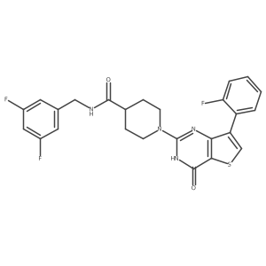N-(3,5-difluorobenzyl)-1-[7-(2-fluorophenyl)-4-oxo-3,4-dihydrothieno[3,2-d]pyrimidin-2-yl]piperidine-4-carboxamide结构式