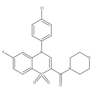 (4-(4-chlorophenyl)-6-fluoro-1,1-dioxido-4H-benzo[b][1,4]thiazin-2-yl)(morpholino)methanone结构式
