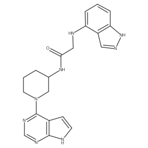 2-(1H-indazol-4-ylamino)-N-(1-(7H-pyrrolo[2,3-d]pyrimidin-4-yl)piperidin-3-yl)acetamide Structure