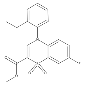 methyl 4-(2-ethylphenyl)-7-fluoro-4H-1,4-benzothiazine-2-carboxylate 1,1-dioxide Structure