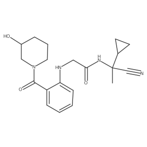 N-(1-cyano-1-cyclopropylethyl)-2-{[2-(3-hydroxypiperidine-1-carbonyl)phenyl]amino}acetamide结构式